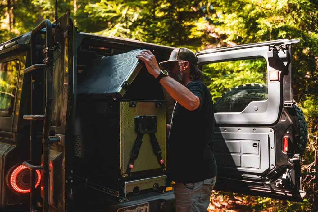 RV being lifted to make maintenance photo